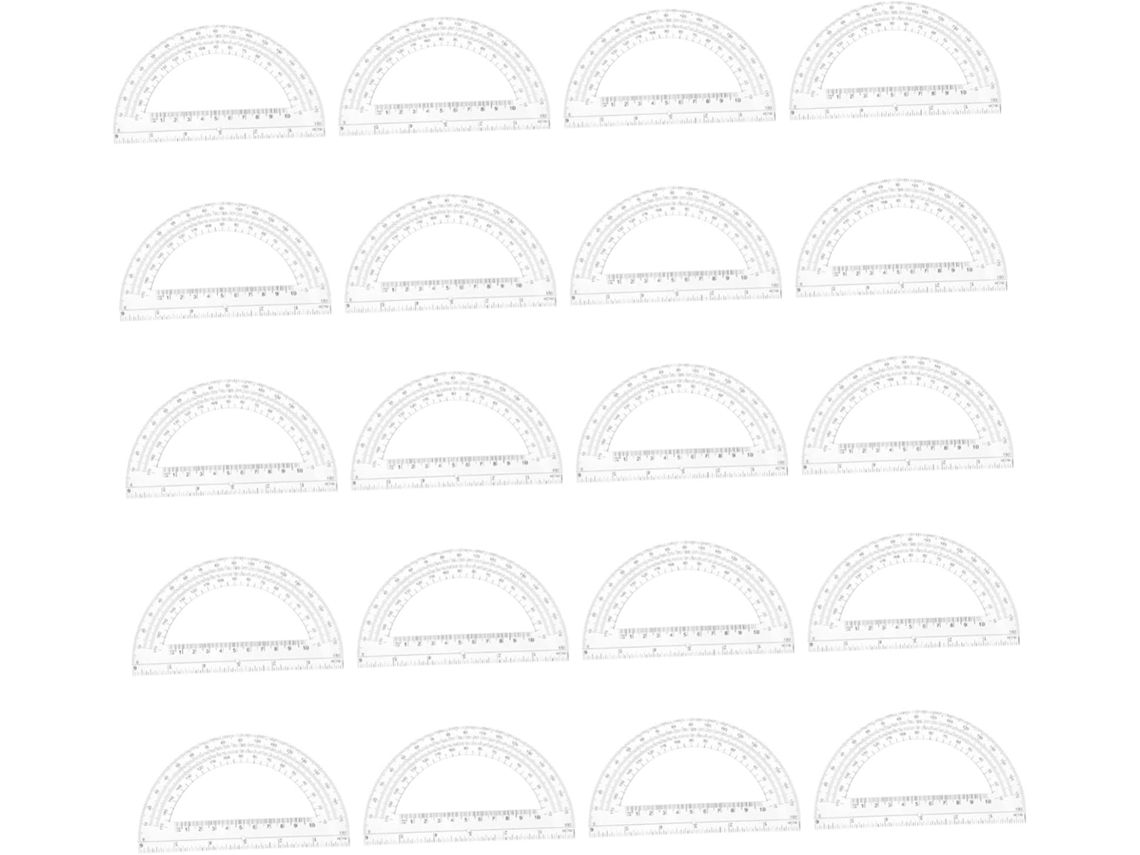 Transferidor Transparente De Plástico Leve, 20 Unidades, Ferramenta