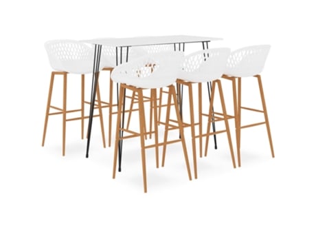 7 pcs conjunto de bar branco