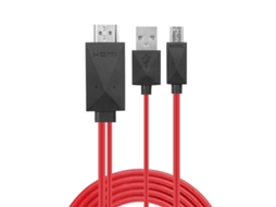 Cabo Adaptador Micro Usb Mhl para Hdmi Full Hd 1080p com Alimentação Usb, 2 M para Telemóvel e Televisor S wmcs 1223
