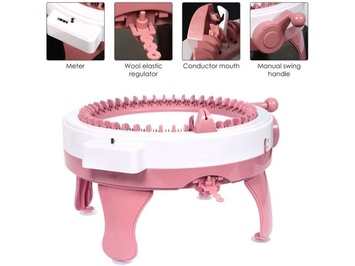 Máquina de tricô, 48 agulhas, máquina de tecelagem manual, kit de tecelagem automática, máquina de costura diy para crianças GLX
