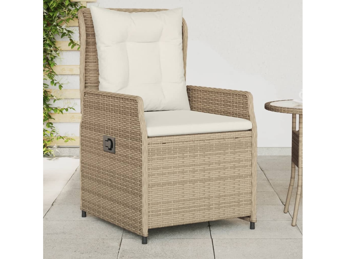Cadeiras Jardim Reclinãveis 2 Pcs Vime Pe Bege DKD HOME DECOR