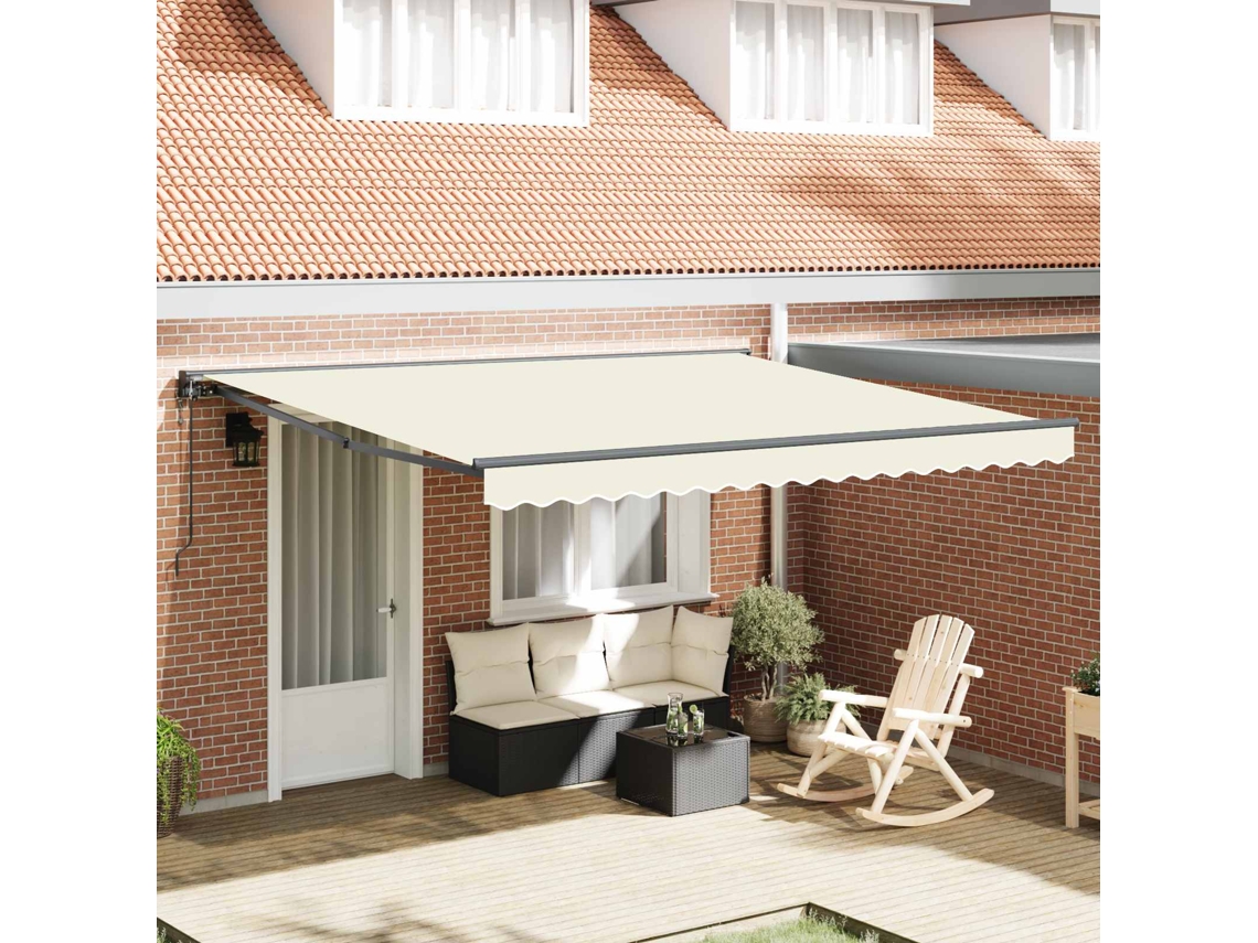 Vidaxl Estrutura De Toldo Creme 400 × 300 Cm