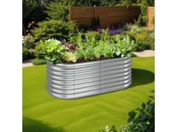 Tectake Bancal Elevado  Flormma, 603l, Galvanizado, 160x80x60cm, Prata