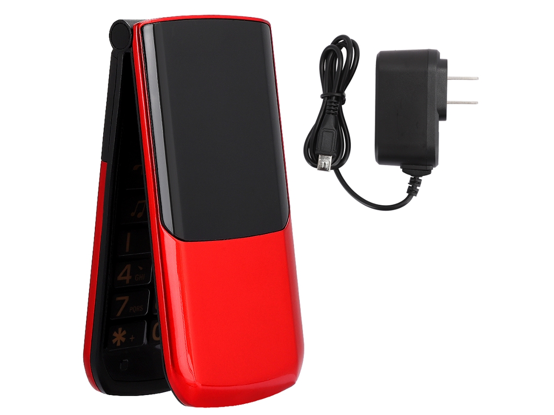 Telefone Flip Laxiscreed Com Ecrã Duplo E Som Claro Para Chamadas Fáceis