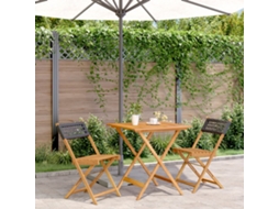 3 Pcs Conjunto De Bistrô Vime Pe E Madeira Maciça Preto Dkd Home Decor