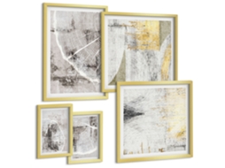 Conjunto De Pinturas Padrões Abstratos Neutros Espelharte (5 Peças)