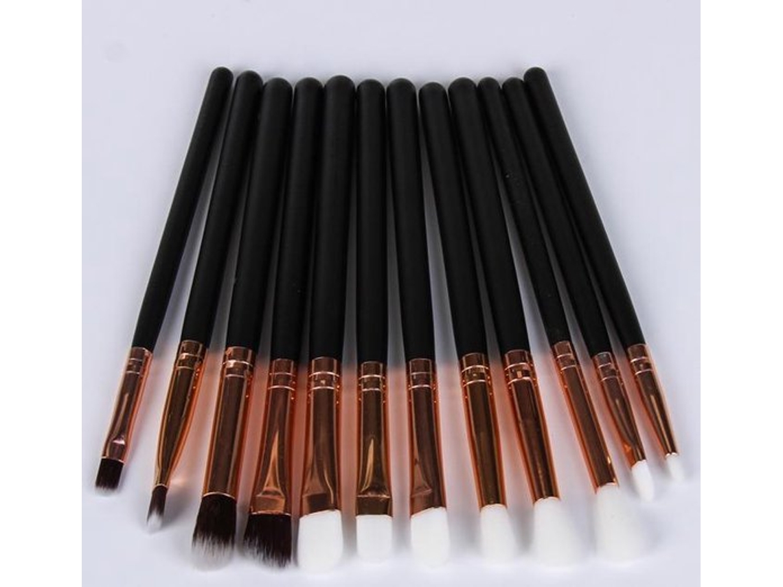 Conjunto De Pincéis De Maquiagem Conjunto De 12 Peças Kit De Beleza Preto Sobrancelhas Sombra Oem