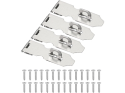 Conjunto De 4 Fechos Aço Inoxidável 9, 9cm Com Parafuso, Cor Prata