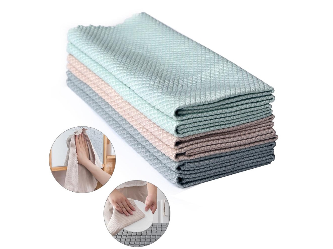 Pano de Limpeza de Vidro Sem Manchas com Escama de Peixe