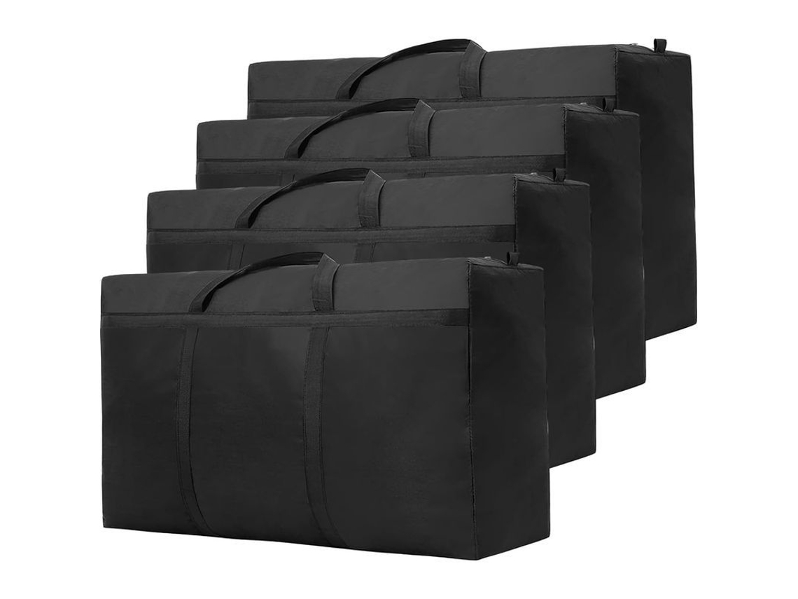 4 Pacotes de Sacolas de Mover Grandes com Zíper, Impermeáveis de Oxford para Roupa, Colchões e Armazenamento