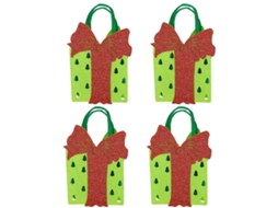 Conjunto de 4 Sacolas Presente Natal em Tnt , Reutilizáveis ​​com Alças, Sac Olas Dobráveis ​​para Doces GOKOCO (tecido Não Tecido)