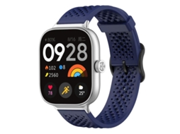 Bracelete para Xiaomi Band 9 Pro / Redmi Watch 6 / 5 Silicone Respirável Fivela de Aço Preta Azul Meia noite XIAOMOYU
