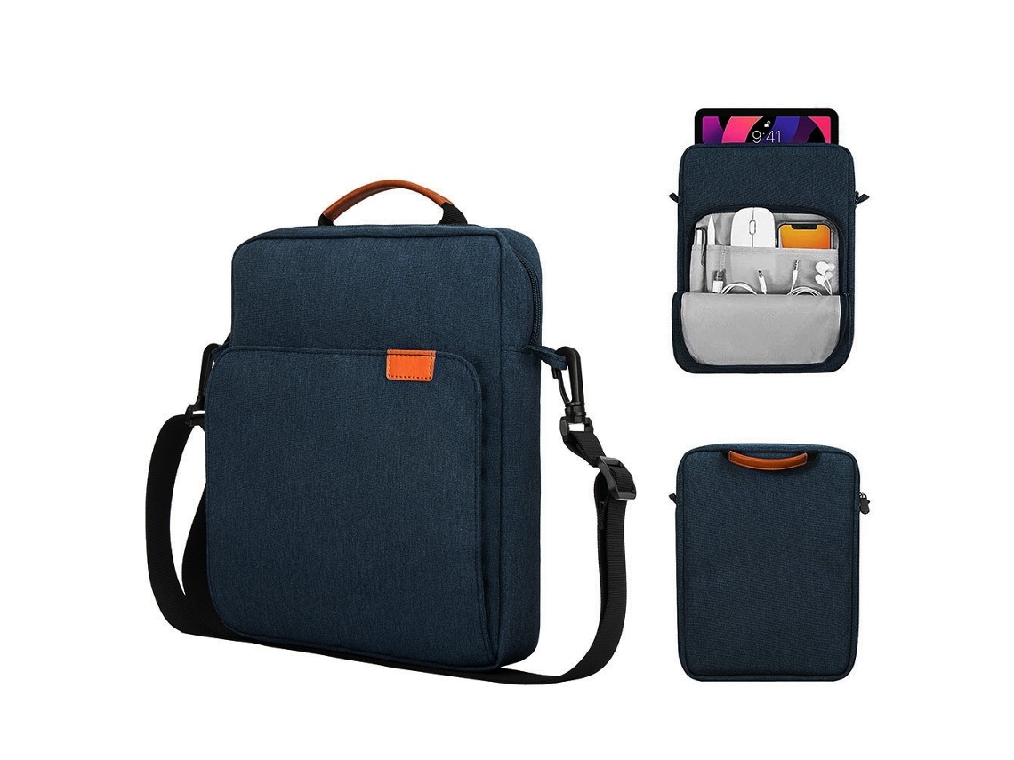 Bolsa De Ombro Para Laptop De 11 Polegadas Em Nylon Impermeável Azul Escuro