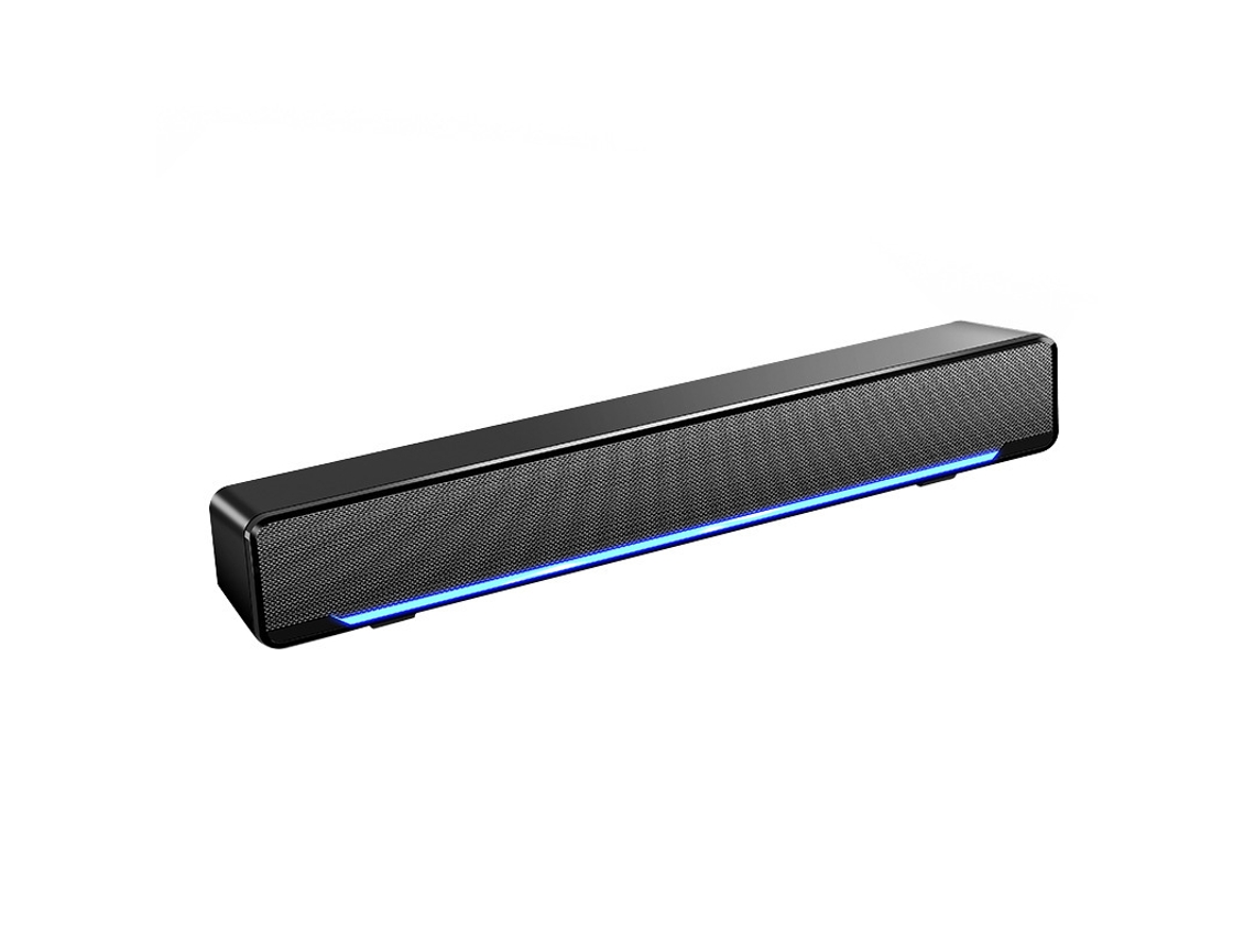 Barra De Som Para Computador, Alto-falantes Estéreo 2.0, Iluminação Ambiente Azul Com Efeito De Respiração, Alimentação Usb, Entrada De 3,5 Mm.