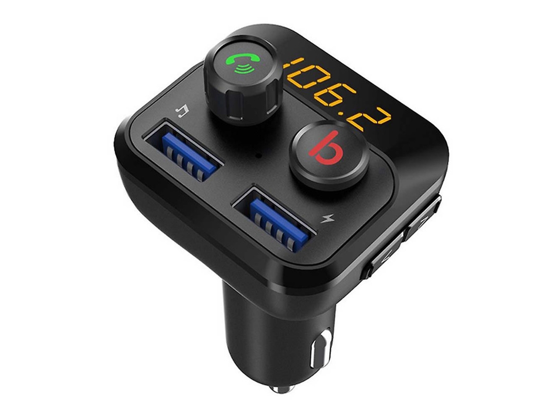 Transmissor Fm Bluetooth 5.0 com Portas Usb Duplas e Interruptor de Graves para Chamadas Viva-Voz e Proteção Múltipla YIZHOOD Petro