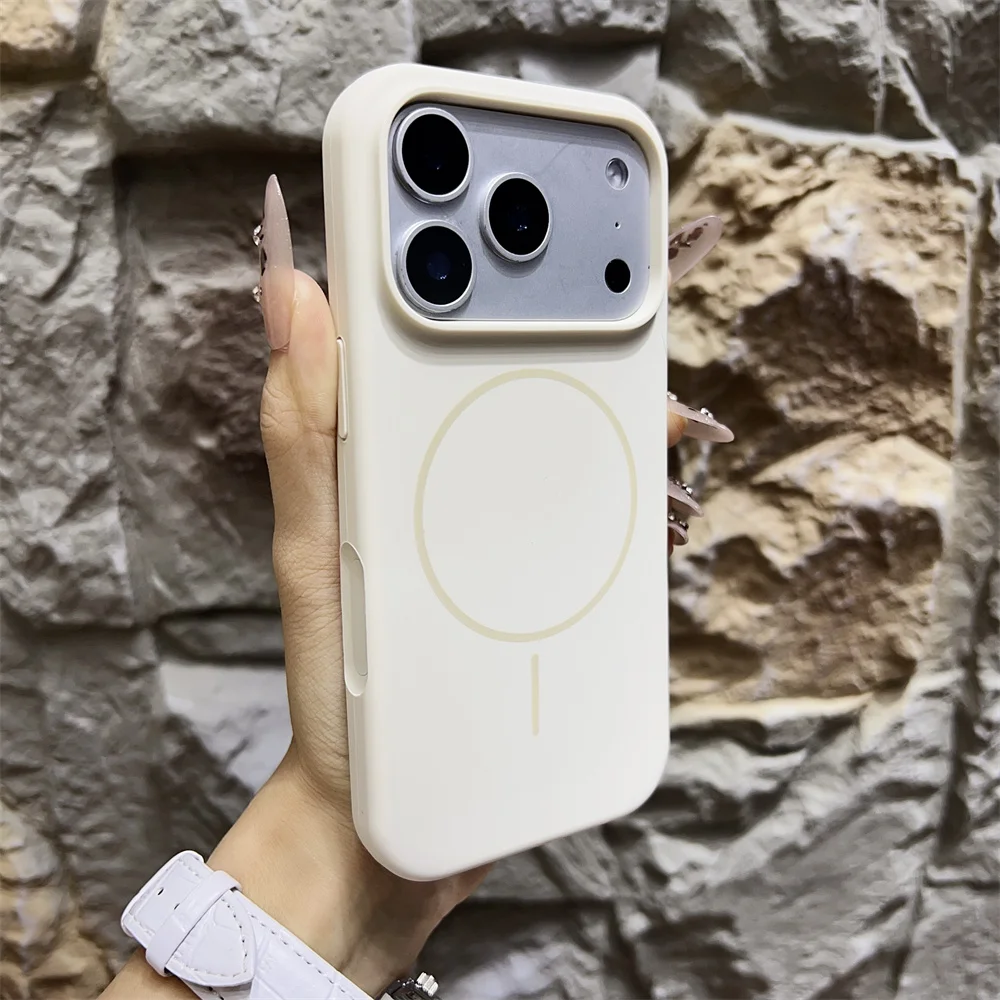 Capa Magnética Magsafe Para Iphone Air (branco Creme), Feita De Silicone Líquido, Com Toque Suave.