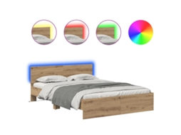 Conjunto 1 Estrutura Da Cama Vidaxl Castanho Derivados De Madeira (135 X 190 Cm)