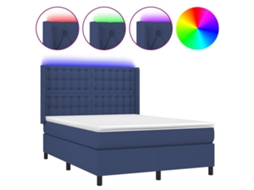 Box Spring Bed, Box Spring Beds Vidaxl Azul Tecido (140 X 200 Cm)