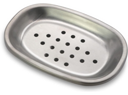Sabão Oval De Aço Inoxidável Durável Com Prato De Drenagem, Tamanho Compacto De Secagem Rápida Para Banheiro E Cozinha, Design Moderno Elegante (5,5 X