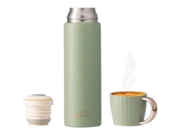 2026 termo Linjou de Acero Inoxidable 304 500ml com Taza Anti fugas Mantém Quente e Frio 8 12h Cor Verde Claro