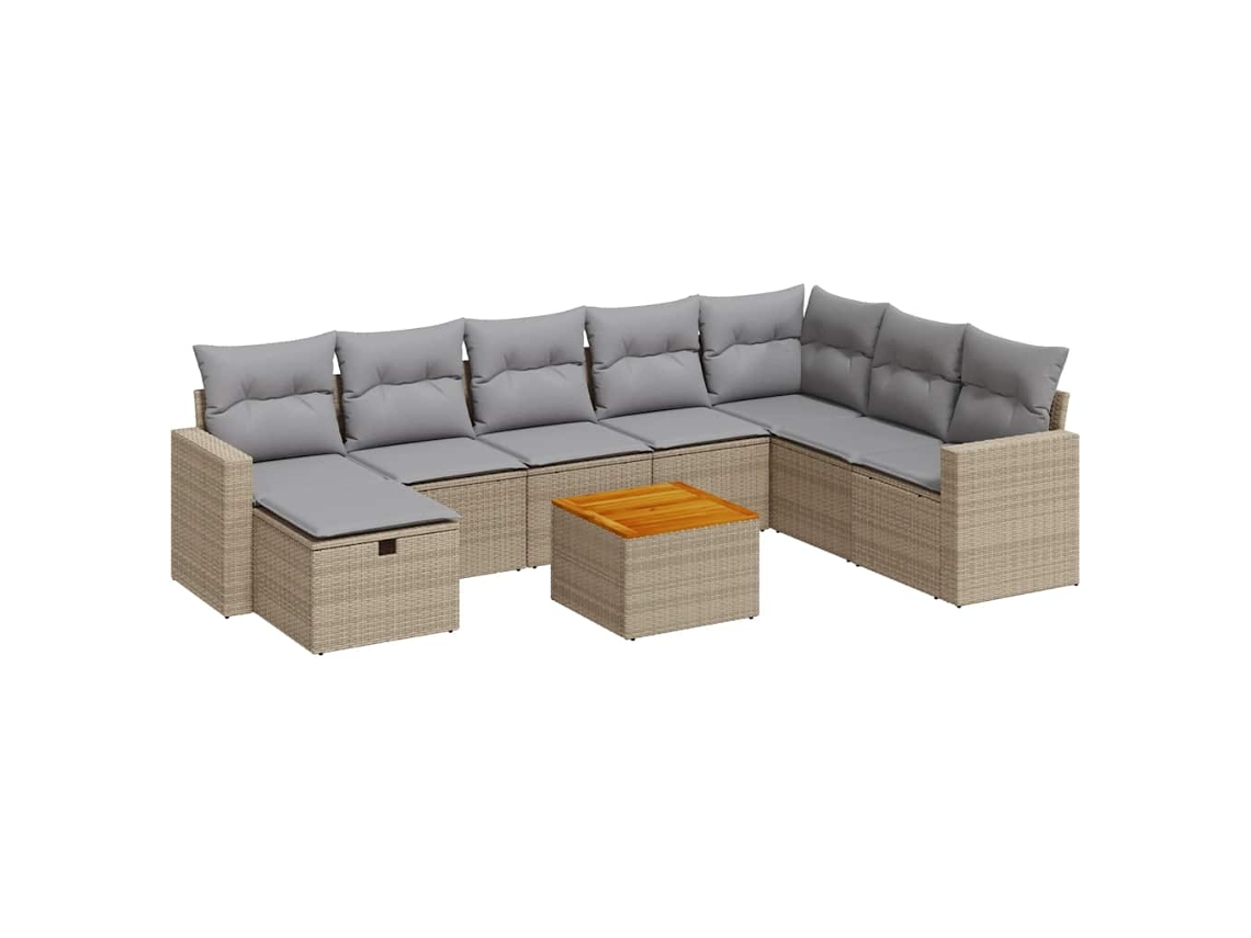 Garden Sofa Set, Garden Sofa Sets Vidaxl Bege Rattan / Vime (n/a)