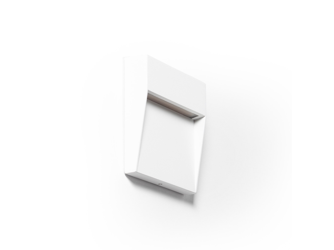 Baliza De Parede Exterior Led 3w Com Cct Selecionável, Em Alumínio, Superfície Quadrada, Jade Branco