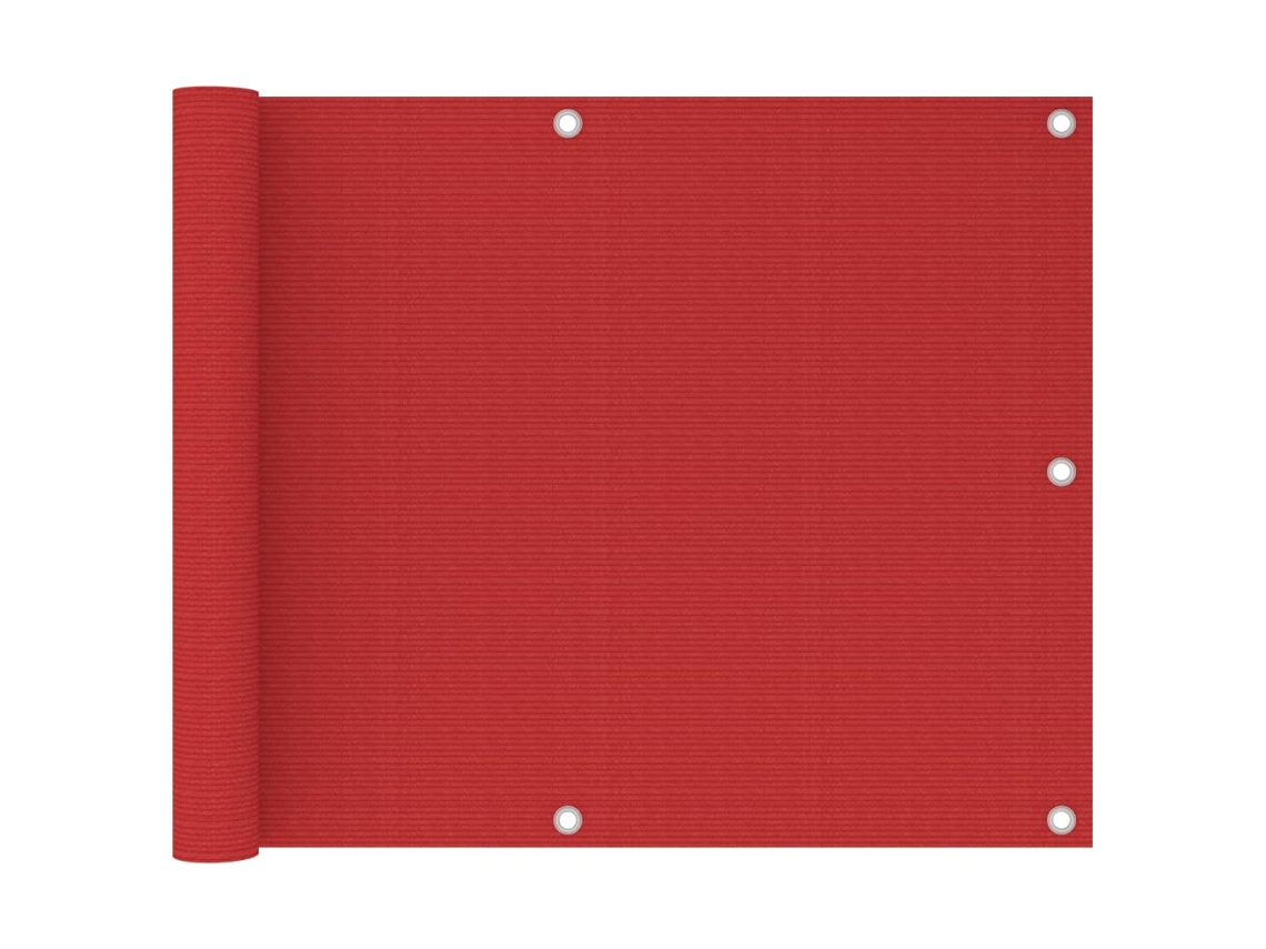 Vidaxl Tela De Varanda 75x500 Cm Pead Vermelho