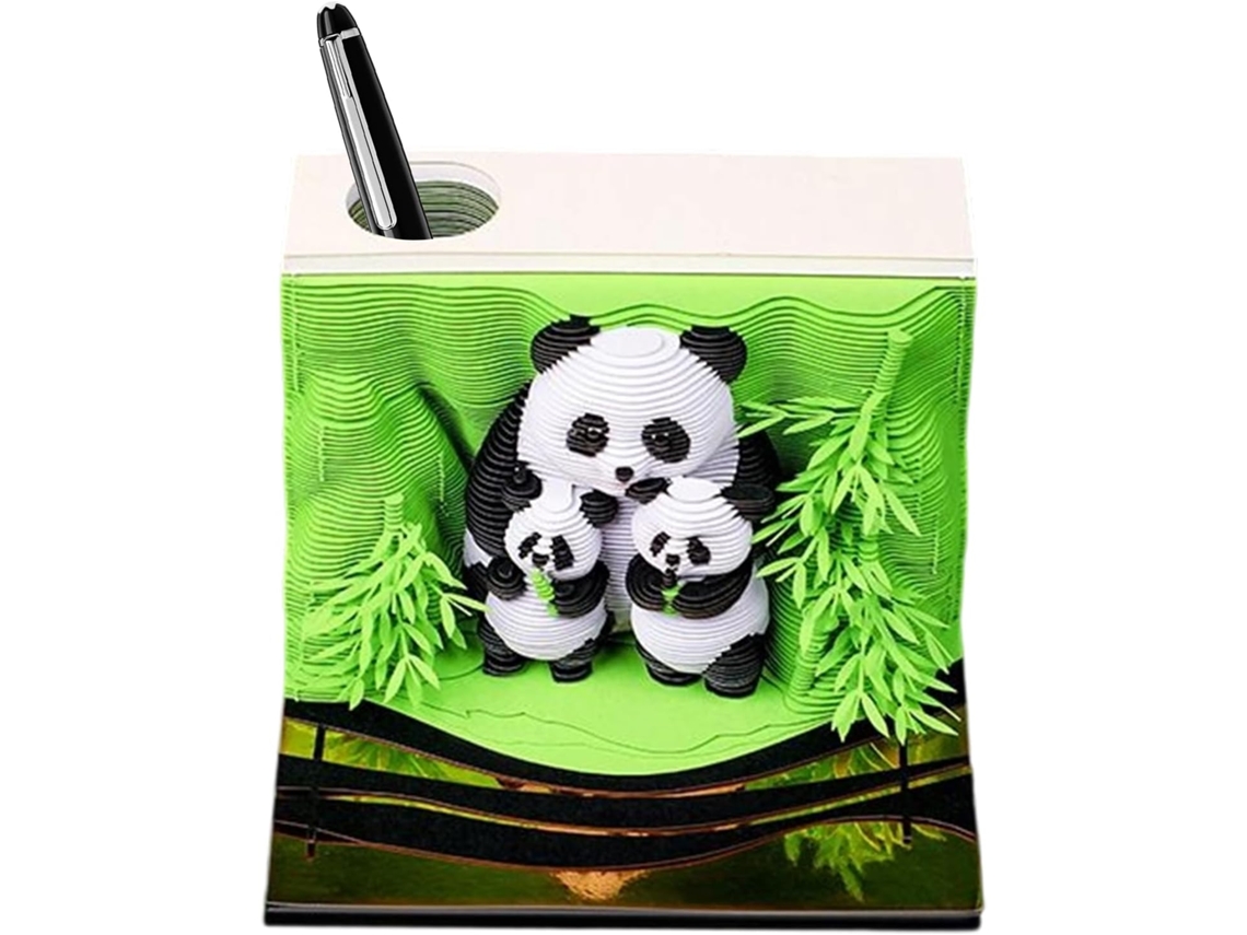Calendário 3d 2026– Artístico De Papel Com Panda E Bloco De Notas Destacável Para Mesa, De Cabeceira, Escola,