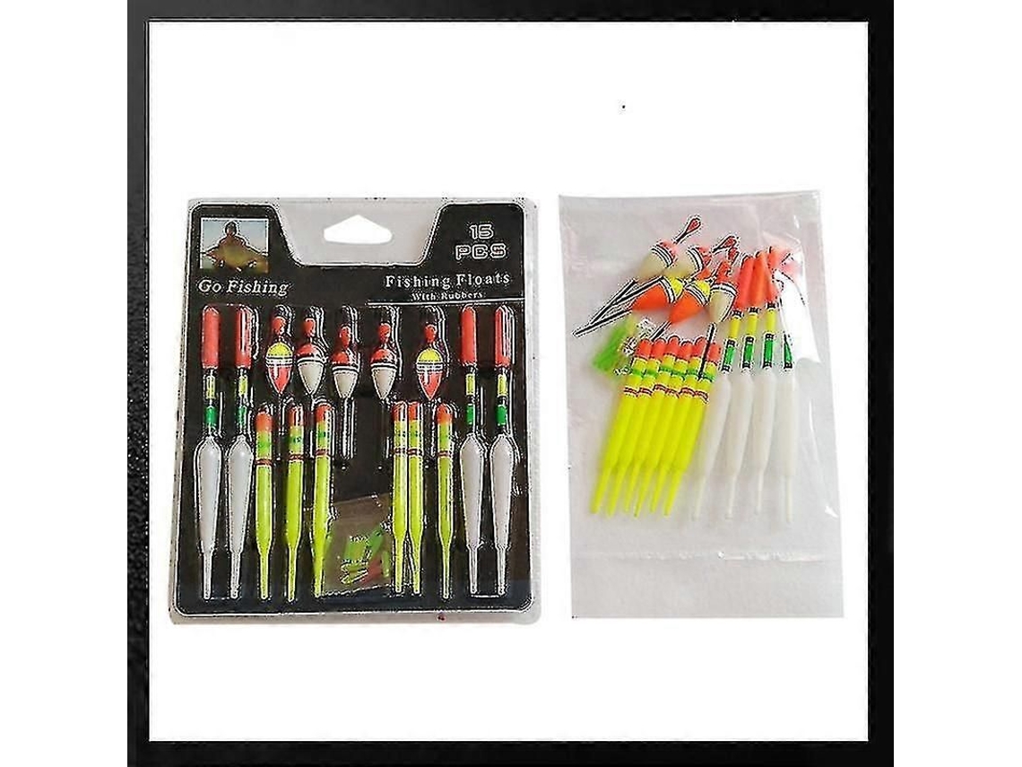 Fasst Conjunto de Flotadores de Pesca 15pcs com Boia Vertical para Diversos Tipos de Pesca