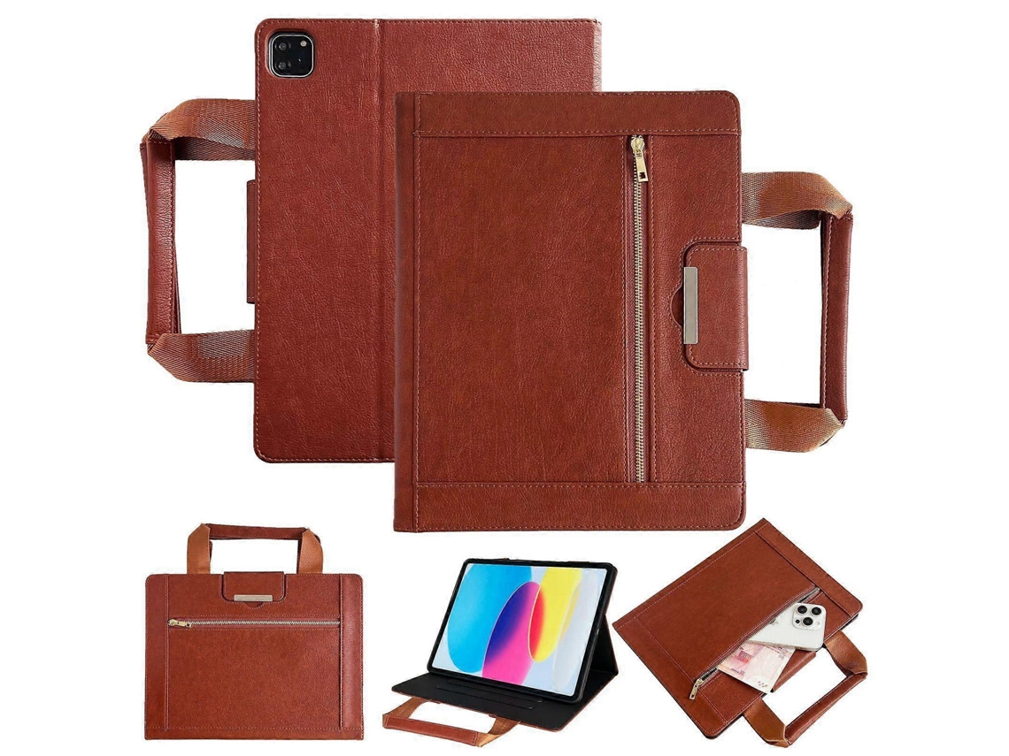 Capa de couro retrô Webake para tablet inteligente com fecho de zíper