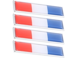 Adesivos metálicos 3D, fáceis de aplicar, sem necessidade de furar, 4 peças, Bandeira