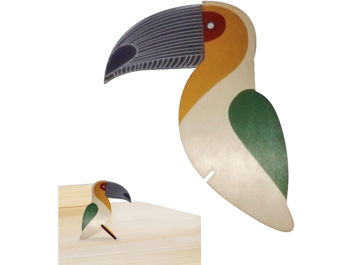 Luminária De Parede Madeira 26 Cm Lobo Abajures Mesa Led Para