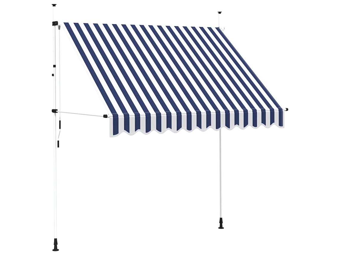 Retractable Awning, Retractable Awnings Vidaxl Azul Tecido (n/a)