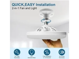 Ventilador De Teto Iluminado, Fechado Silencioso E27 10 Polegadas, 30 W, Parede Portátil Plug In Para Quarto E Sala Estar, Dimerização Tric Slowmoose