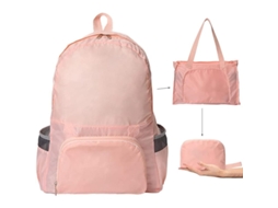Mochila Ultraleve Dual, Impermeável Dobrável, 35l Para Viagem, Camping E Hiking, Cor Rosa
