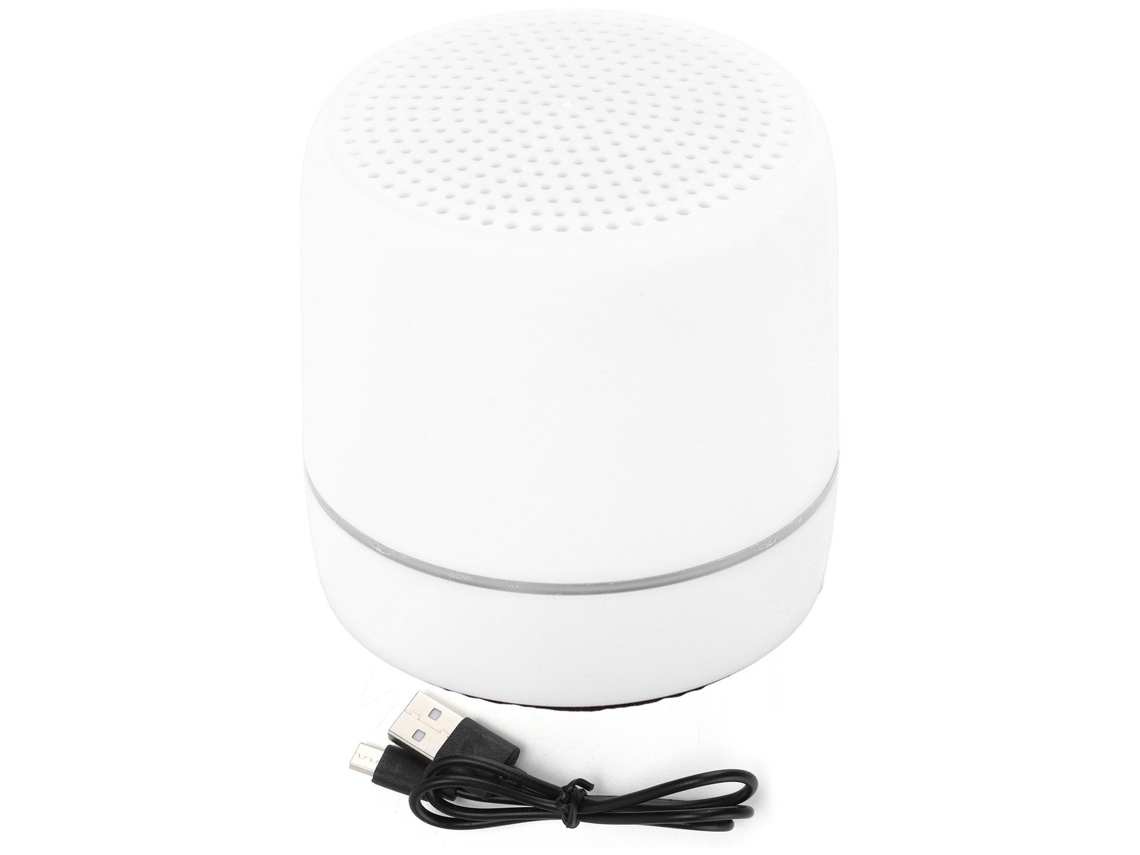 Caixa De Som Sem Fio Portátil Mini Com Luz Colorida Estéreo Claro Baixo Rico Para Exterior Branco