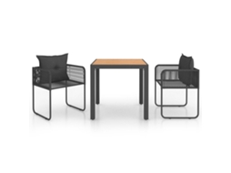 Dining Set, Dining Sets Vidaxl Preto Pvc (79 Cm Table Length)