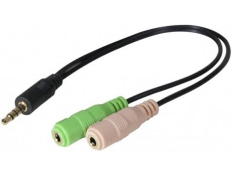 Cabo de Áudio LOGON (Jack 3.5mm - 30 cm - Preto)