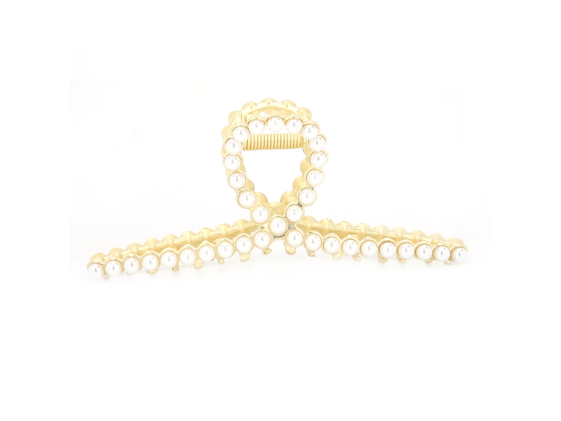 Grampo De Cabelo Com Pérola Artificial Clamp De Metal Antiderrapante Acessório Decorativo De Cabelo