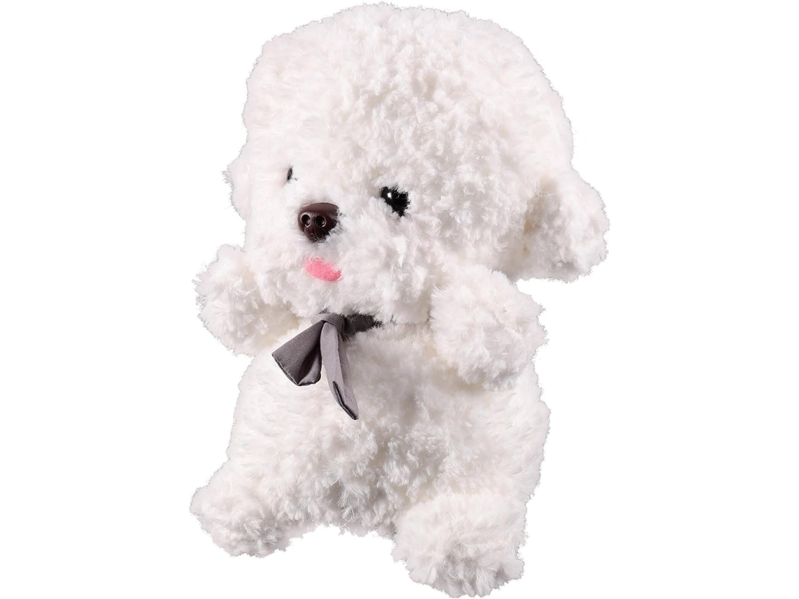 Pelúcia Bichon Frisé Cachorro Branco, Adorável Cachorro Para