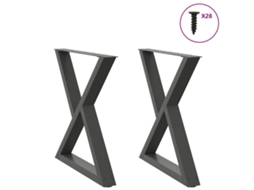 Vidaxl Pés Para Mesa De Jantar 2 Peças Antracite 70x(72-73,3) Cm Aço