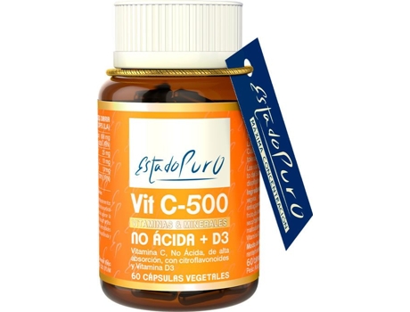 Suplemento Alimentar TONGIL Estado Puro Vit C - 500 No Ácida 500 Mg + Vitamina D3 (Cítricos)