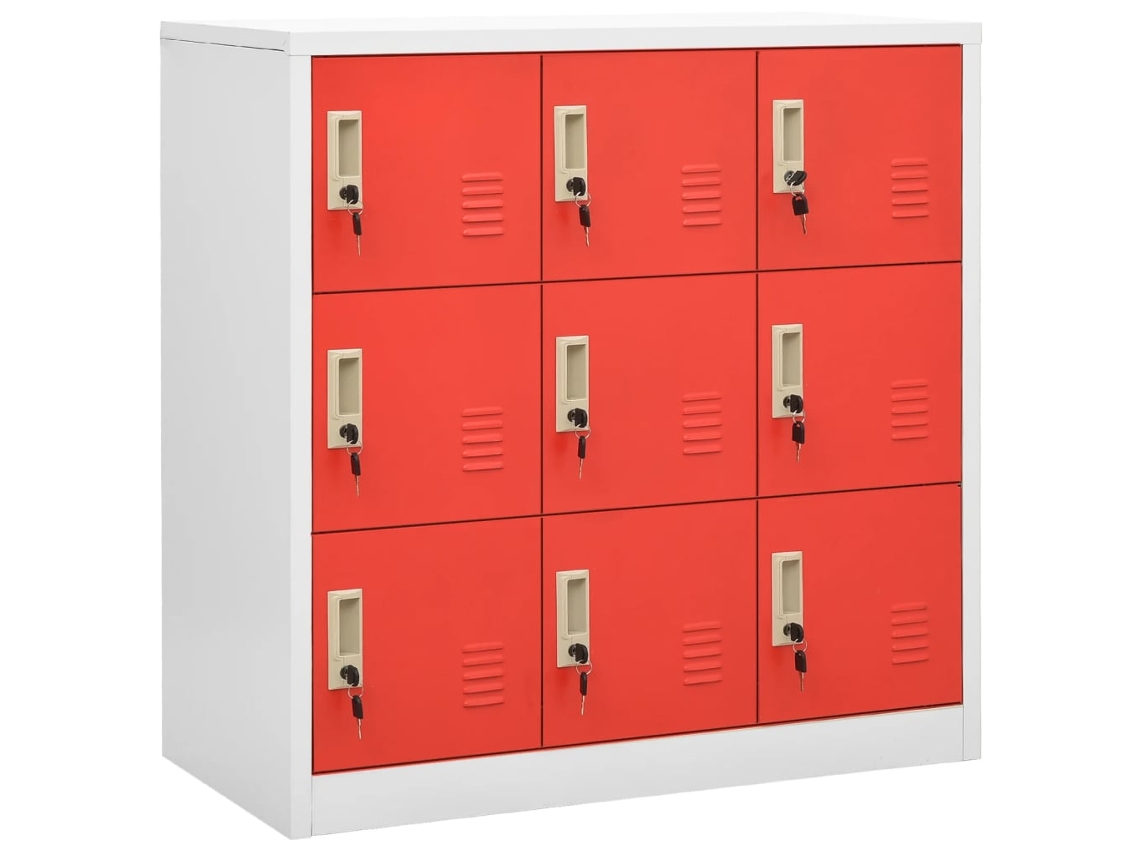 Cacifos 2 Pcs 90x45x92,5 Cm Aço Cinzento-claro E Vermelho