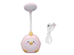 Lámpara de Escritorio Led Bonita para Estudiantes Ajuste 360°, Carga Usb, Luz Suave, Lámpara de Noche para Hogar, Dormitorio, Rosa