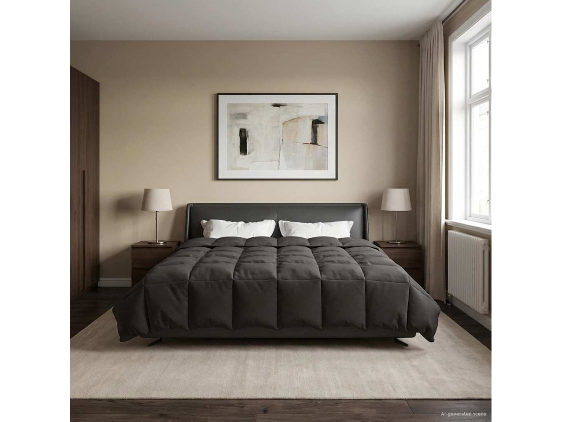 Vidaxl Duvet De Ano Inteiro 200 X 200 Cm 4 Estações Antracite