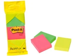 Eiquetas POST-IT 3 Blocos (Neon - 100 Folhas)