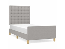 Bed Frame With Headboard, Bed Frames With Headboards Vidaxl Cinzeto Tecido (80 X 200 Cm)