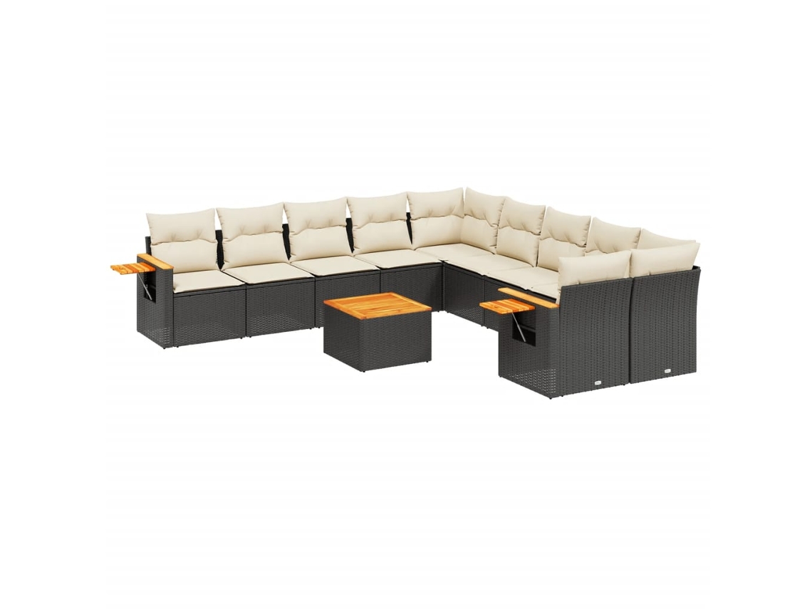 Garden Sofa Set, Garden Sofa Sets Vidaxl Preto Rattan / Vime (n/a)