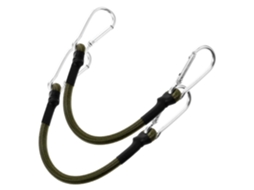 Corda Elástica Com Mosquetão De 8 Mm, Pacote Com 2 Unidades, 30 Cm | Preta, Emborrachada E
