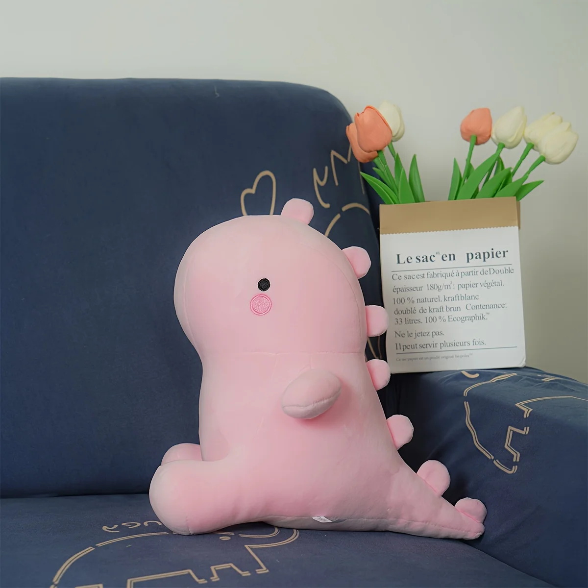 (rosa, 30cm) Dinossauro De Pelúcia, Macio E Fofo